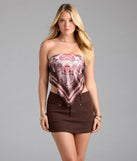 Add a summer refresh to your look with the Go With The Flow Paisley Satin Scarf Top, a trendy top in brown made for easy styling for any vibe.