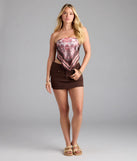 Add a summer refresh to your look with the Go With The Flow Paisley Satin Scarf Top, a trendy top in brown made for easy styling for any vibe.