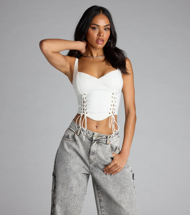 トップス melt the lady lace up layered corset Melt the lady lace up layered corset