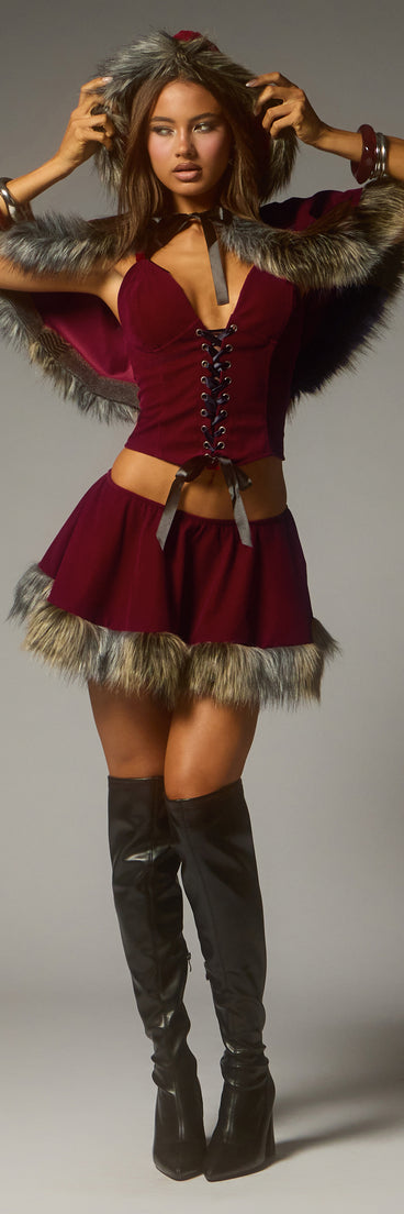 Little Red Lace-Up Corset Top