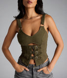 Strap In Babe Buckle Crop Top