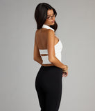 Cute Plans Halter Collared Corset Top