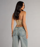Complete your look with the Vintage Vibes Denim Lace-Up Bustier, a trendy top that’s ready to pair with anything in your fall rotation.