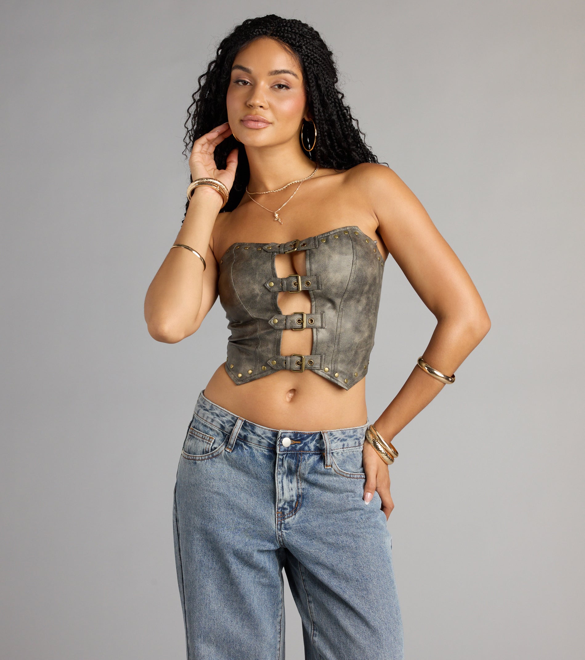 Boldy Untamed Buckle Crop Top | Windsor
