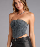 Denim Drama Lace-Up Corset Top