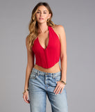 Tempting Style Halter Corset Top