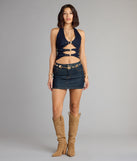 Strap Into Style Denim Halter Top