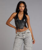 Dark Desires Faux Leather Corset Top