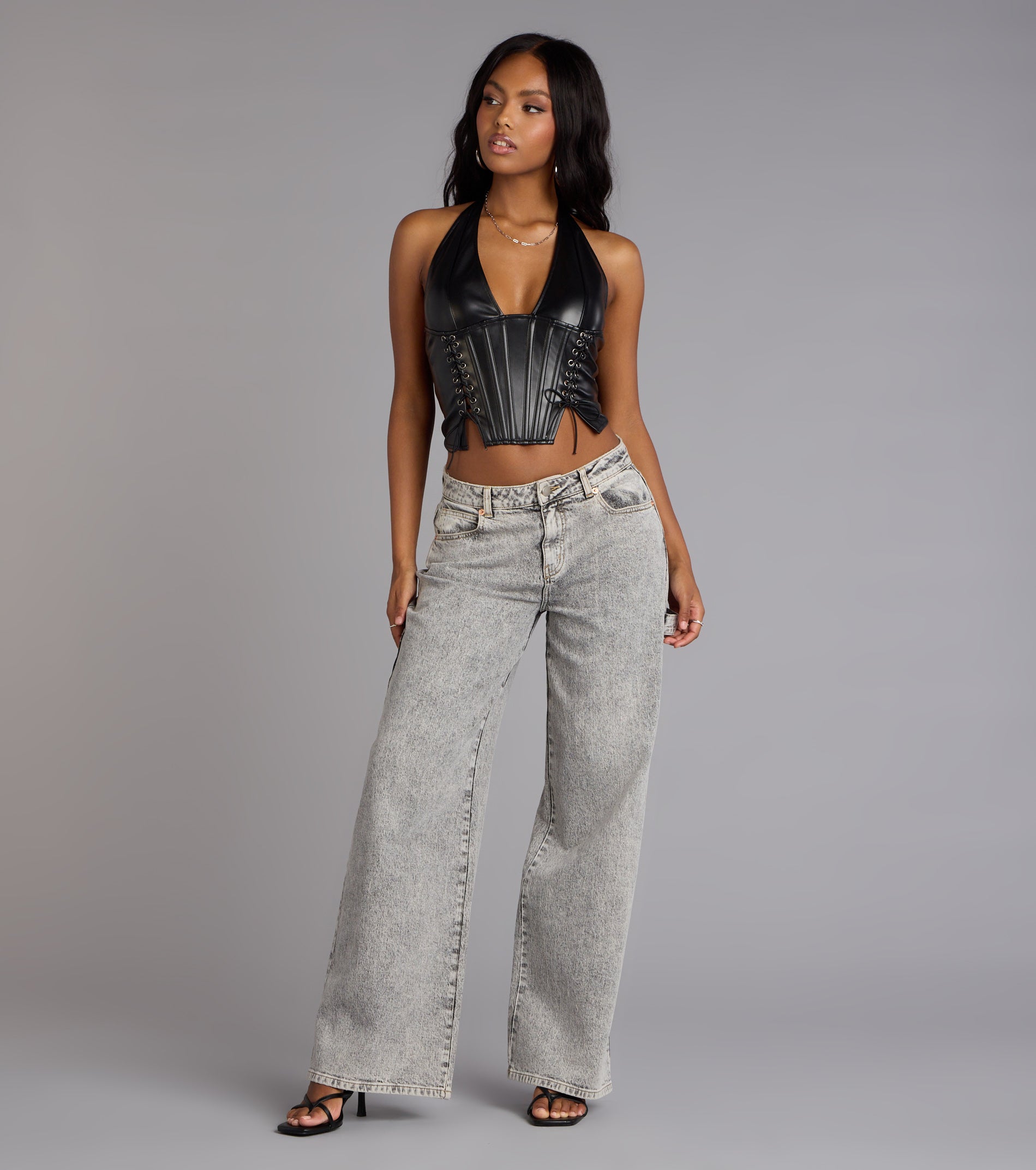 Chic Desires Faux Leather Corset Top | Windsor
