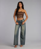Laced Up Faux Leather Tube Top