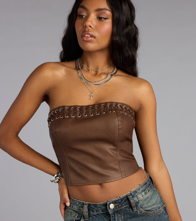 RUSTIC LEATHER TUBE TOP main image 1
