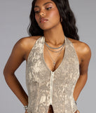 Fierce And Flirty Snake Print Halter Top