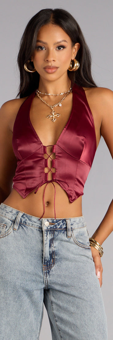 Night Moves Satin Halter Top