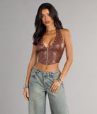 Complete your look with the Zip Me Up Halter Corset Top, a trendy top that’s ready to pair with anything in your fall rotation.