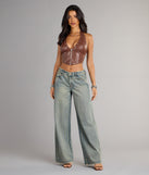 Complete your look with the Zip Me Up Halter Corset Top, a trendy top that’s ready to pair with anything in your fall rotation.