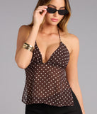 Dot to It Mesh Halter Crop Top