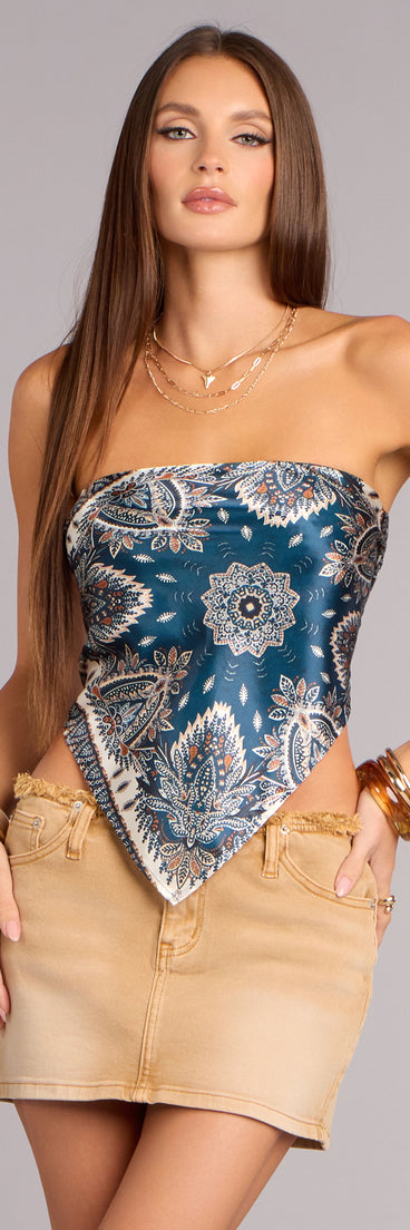 Vintage Heat Satin Paisley Top