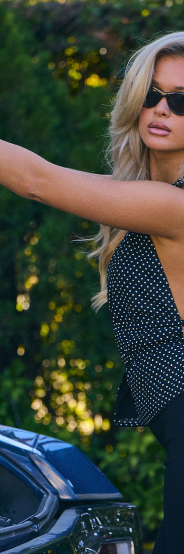 Low Key Allure Polka Dot Halter Top