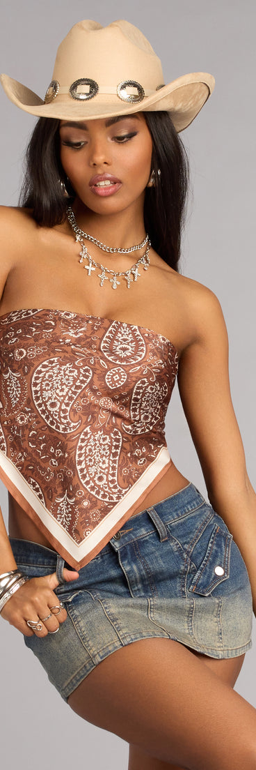 Vintage Heat Satin Paisley Top