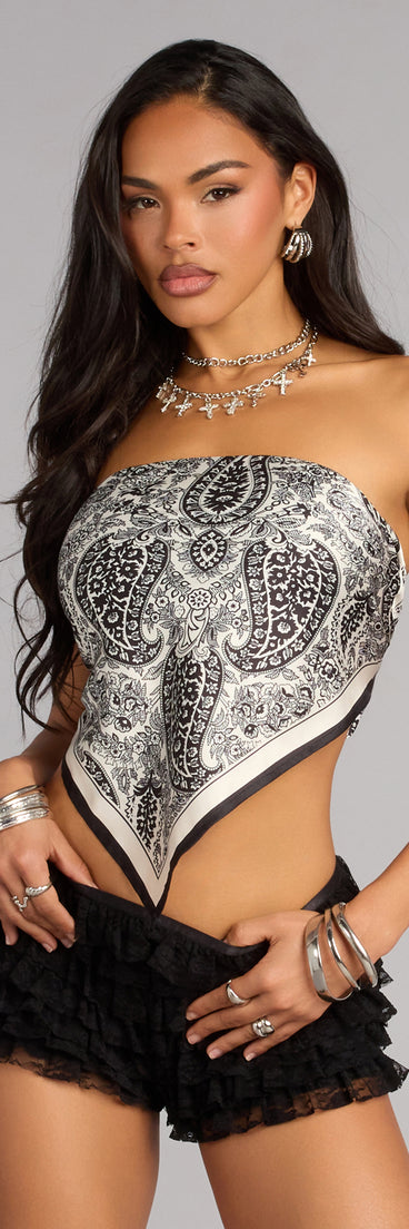 Vintage Heat Satin Paisley Top