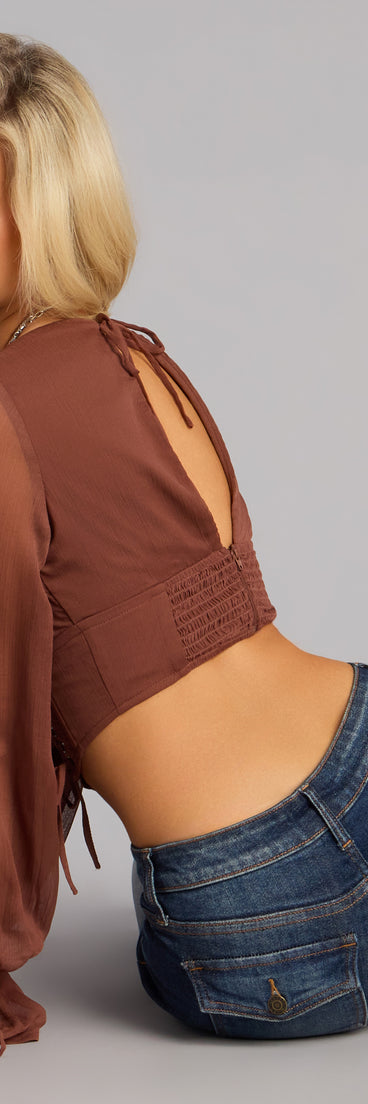 Fall For It Lace Up Corset Crop Top