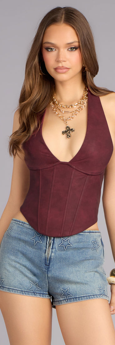 Undeniable Flair Halter Corset Top