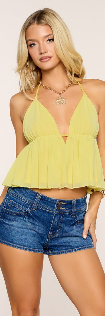 Sunshine State Chiffon Babydoll Top