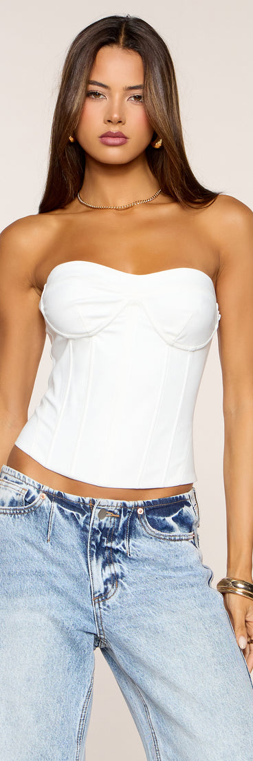 Perfectly Polished Lace Up Bustier Top