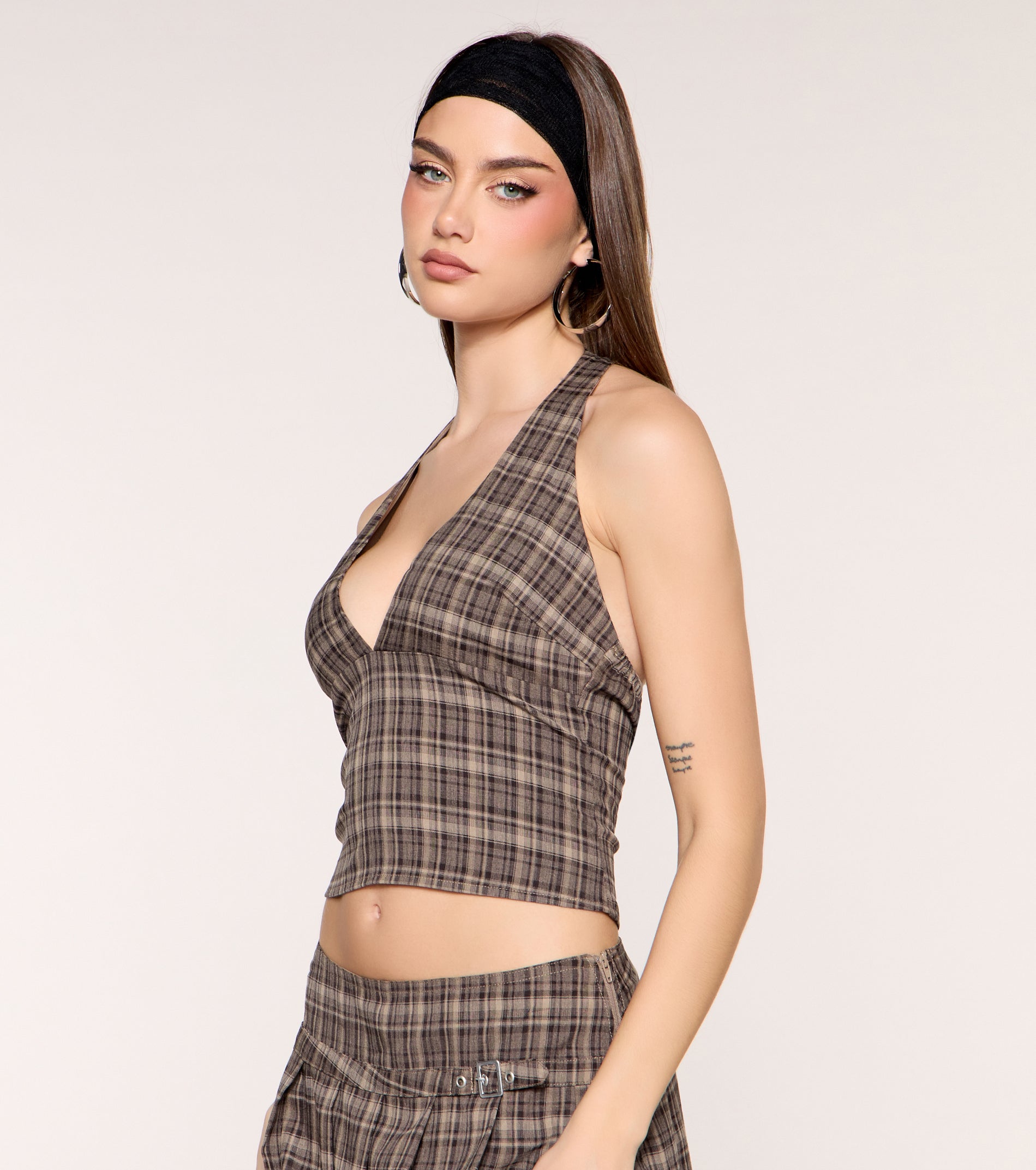 Check Please Plaid Halter Top | Windsor