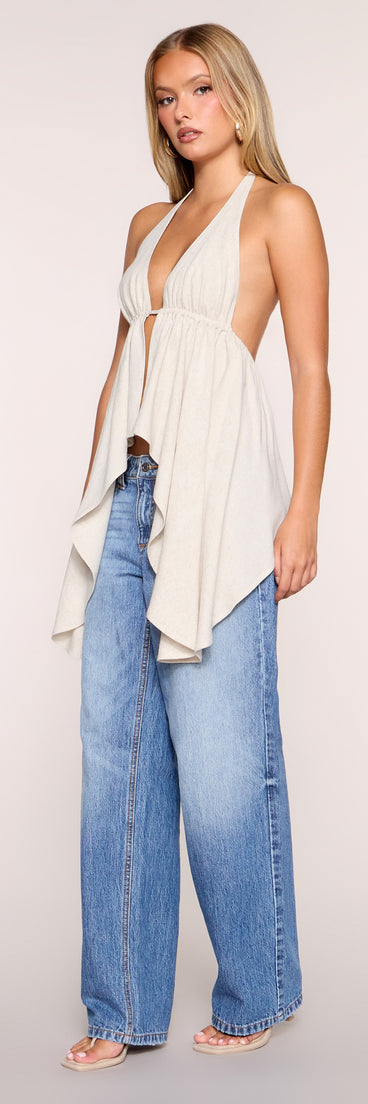 Breezy Allure High Low Flyaway Halter Top