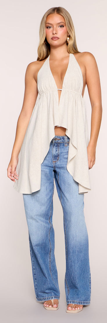 Breezy Allure High Low Flyaway Halter Top