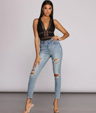 Go Deep Lace V Bodysuit