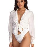 Sexy Sophisticate Tie Front Bodysuit