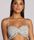 Linen Stripe Crop Top