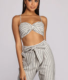 Linen Stripe Crop Top
