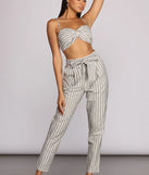 Linen Stripe Crop Top