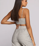 Linen Stripe Crop Top