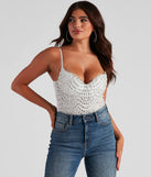 The Twisted Angel Embroidered Bodysuit in white with a modern design and trendy look is part of the latest women's tops collection to elevate your 2025 wardrobe.