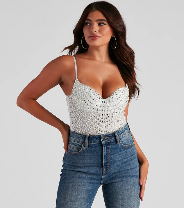 The Twisted Angel Embroidered Bodysuit in white with a modern design and trendy look is part of the latest women's tops collection to elevate your 2025 wardrobe.