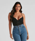 The Twisted Angel Embroidered Bodysuit in black with a modern design and trendy look is part of the latest women's tops collection to elevate your 2025 wardrobe.
