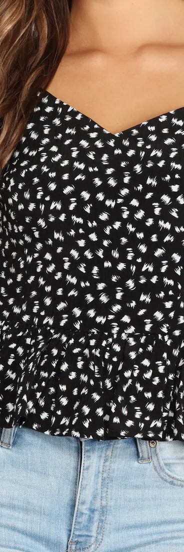 Pretty Peplum Puff Sleeve Top