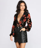 Beloved Velvet Floral Burnout Bodysuit