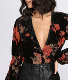 Beloved Velvet Floral Burnout Bodysuit