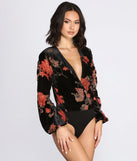 Beloved Velvet Floral Burnout Bodysuit