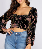 Floral Burnout Long Sleeve Blouse