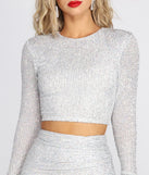Iridescent Sequin Crop Top