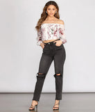 Smocked Over Florals Crop Top