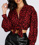 Button Up Leopard Print Blouse