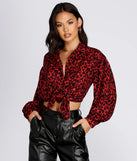 Button Up Leopard Print Blouse