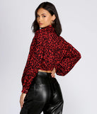 Button Up Leopard Print Blouse